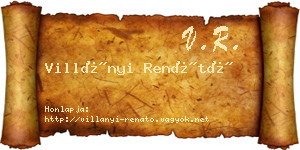 Villányi Renátó névjegykártya